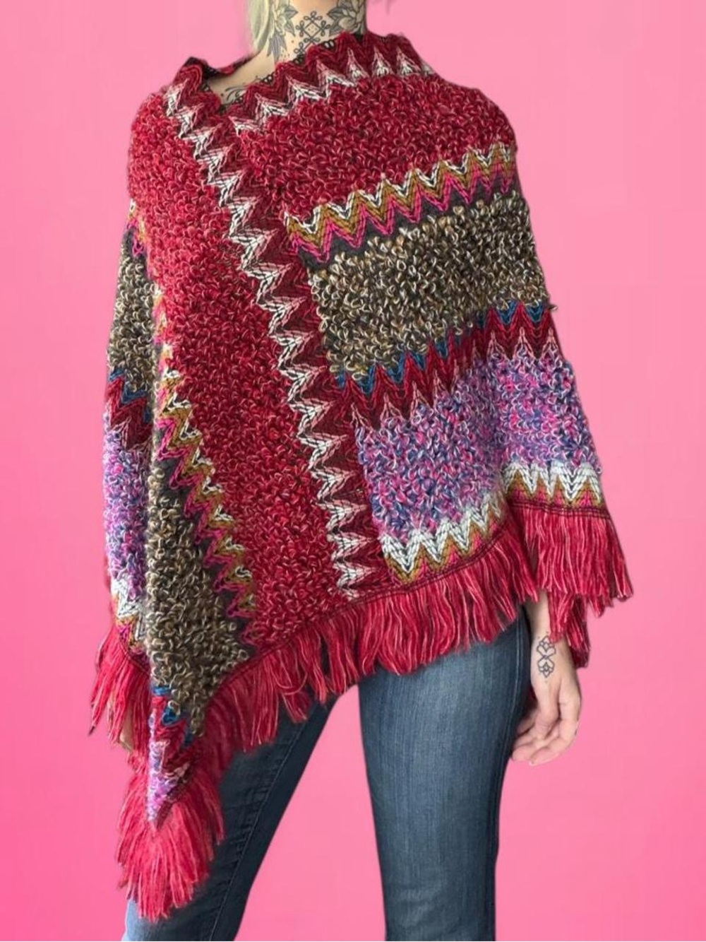 knitted poncho sweater